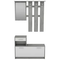 Garderobe Tamina, Grau/Weiß