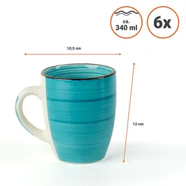 Spetebo Kaffeetasse 0,34 l Bunt 6 St.