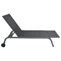 VCM Sonnenliege 192 x 32 x 58 cm Schwarz