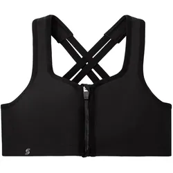 GLAMORISE Sport-BH mit Reißverschluss vorn - Schwarz 75G Damen 