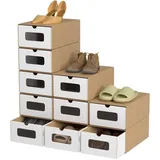 Hengda 20x Schuhboxen mit Sichtfenster Schuhaufbewahrung Aufbewahrungsbox Stapelbar Storage Box Schuhbox Schuhkarton Schuhschachtel Allzweckbox Bra...
