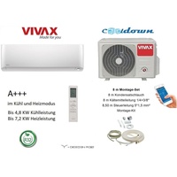 VIVAX Y Design 12000 BTU + 8 m Montageset 3,5KW Split Klimaanlage inkl WIFI A+++