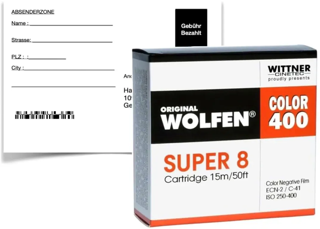 Color 400 Super 8 mit Entwicklung 2K Scan Download, 15m ISO 250-400