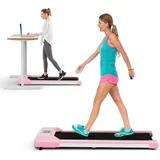 GOPLUS Walking Pad, Laufband Schreibtisch für Zuhause mit LED Display & Fernbedienung, 2,25PS & 1-6 km/h, Walking Treadmill bis 120kg belastbar f... - Rosa