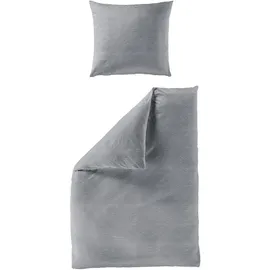 BIERBAUM Chic Uni unifarben Grau 155 x 220 cm + 2 x 40 x 80 cm