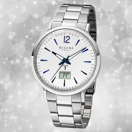 REGENT Herren Uhr FR-246 Metall Funkwerk Armband-Uhr Funkuhr silber D2URFR246