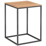 Gradel Beistelltisch PINO, Wildeiche massiv - Schwarz matt - Metallgestell - 40 x 40 cm