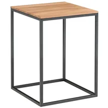 Gradel Beistelltisch PINO, Wildeiche massiv - Schwarz matt - Metallgestell - 40 x 40 cm