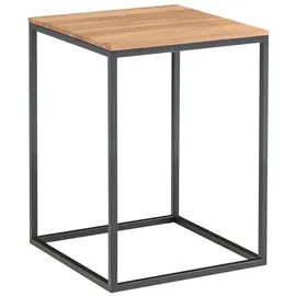 Gradel Beistelltisch PINO, Wildeiche massiv - Schwarz matt - Metallgestell - 40 x 40 cm