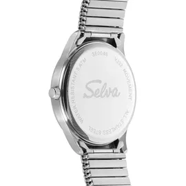 Selva SELVA Quarz-Armbanduhr mit Zugband bicolor, Zifferblatt weiß Ø 39mm