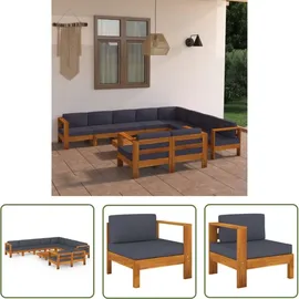 vidaXL Garten-Lounge-Set 10-tlg. grau