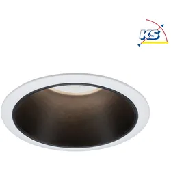 Paulmann Einbauspot LED COLE IP44, starr, inkl. LED COIN Modul, 230V, 6.5W 2700K460lm 100°, 3-stufig dimmbar, Weiß / Schwarz matt PAUL-93401