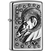 Zippo Aries Sternzeichen Emblem Street Chrome Sturmfeuerzeug