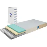 alpha mat Matratze 120x200, Taschenfederkernmatratze, Schlafmatratze Härtegrad H3 mittelfest, , Rollmatratze, Premium Matratze mit Bezug, 20 cm hoch