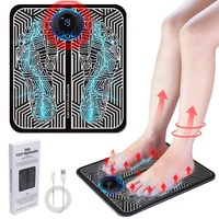 EMS-Fußmassagegerät, faltbare tragbare elektrische Massagematte, 8 Modi und 19 Intensitäten für elektronische Muskelstimulation Fußmassage Förderung der Blutzirkulation Muskel Schmerzlinderung