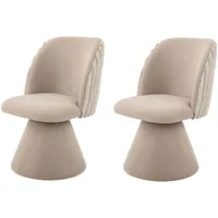 Hela Drehstuhl BARI Polyester beige 2er Set