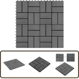 Terrassenfliesen 11 Stück Wpc 30 X 30 Cm 1 Qm Grau - Terrassenfliesen - Wpc Terrasse - Gartenmöbel - Outdoor Dekoration - Balkonplatten