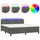 vidaXL Boxspringbett mit Matratze & LED Dunkelgrau 180x200 cm Samt