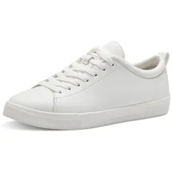 Sneaker TAMARIS, Damen, Gr. 39, weiß, Lederimitat, casual, Schuhe, im Basic-Look, Freizeitschuh, Halbschuh, Schnürschuh