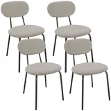 LEWE Esszimmerstühle 4er Set, Stapelbar Polsterstühle, Moderne Küchenstühle mit Unabhängige Rückenlehne, Kleine Runde Metallseitenstühle für Esszimmer, Küche, Restaurant, Schlafzimmer