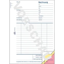 Avery Zweckform Rechnung, A5, weiß, selbstdurchschreibend, 2 Durchschläge (gelb, rosa), 3 x 40 Blatt