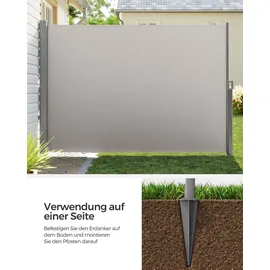 Songmics Erdanker Bodenanker für Standpfosten grau