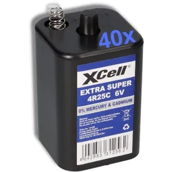 40x XCell 4R25 6V 9500mAh Blockbatterie, für Blinklampen, Baustellenlampen