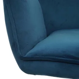 Mendler 6er-Set Esszimmerstuhl HWC-G67, Küchenstuhl Stuhl Armlehne, drehbar Auto-Position, Samt ~ t√orkis-blau, Beine schwarz