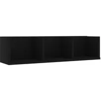 Furnicato CD-Wandregal Schwarz 75x18x18 cm Holzwerkstoff