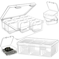 Lilybeller 24 Stück Mini-Aufbewahrungsbox aus transparentem Kunststoff, klein, leer, DIY-Kunsthandwerk, Zubehör (5.4x5.4x2 cm)