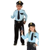 Fiestas GUiRCA Polizei Kostüm Kinder 10-12 Jahre - Hellblaues Mädchen u. Jungen Polizei Kostüm - Polizei Uniform, Polizeimütze Kinder Karneval, Fasching Kostüm Kinder Junge Kostüm Polizei Kinder