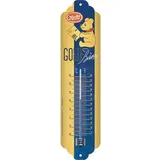Nostalgic-Art Retro Thermometer, 7 x 28 cm, HARIBO – Goldbären Vintage Gold – Geschenk-Idee für Naschkatzen, Original Lizenzprodukt (OLP), aus Metall, Vintage Design