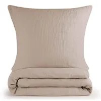 Blumtal Musselin Bettwäsche Taupe 135 x 200 cm + 80 x 80 cm