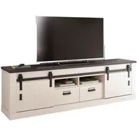Furn.design TV-Lowboard "Stove" in weiß Pinie anthrazit 200 cm