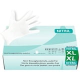 Hypafol Nitril-Handschuhe S-XL, Puderfrei I (100-St) mit Rollrand, Finger texturiert weiß XL