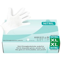 Hypafol Nitril-Handschuhe S-XL, Puderfrei I mit Rollrand, Finger texturiert weiß XL