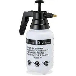 Relaxdays Pumpsprühflasche, einstellbare Messingdüse, Pflanzen Bewässerung, Schädlingsbekämpfung, 1l Sprüher, schwarz