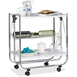 Relaxdays Servierwagen weiß 68,0 x 40,5 x 68,5 cm