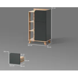 livinity® Marano Unterschrank 50 x 90 x 35 cm Anthrazit/Grau