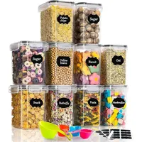 Luxuskollektion Vorratsdosen Set 1.6L Küche Aufbewahrungsbox Plastik Luftdicht Schwarz