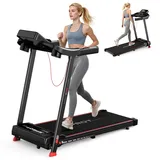 Dskeuzeew Laufband Klappbar mit Neigung - Walking Pad Laufpad für Zuhause Steigung mit 12 Vorprogrammen 1-12 KMH Walkpad Elektrisch Lauf Walking Band Gehband, Schwarz