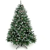 Yorbay Künstlicher Weihnachtsbaum mit Schnee 180 cm