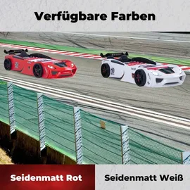 Coemo Kinderbett Dream Racer 90 x 200 cm Holz Kunstleder weiß