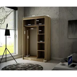 altdecor Schiebetürenschrank 120 x 215 x 61 cm Sonoma Eiche/Bronze