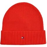 Tommy Hilfiger Strickmütze Mütze Cotton Cashmere Beanie Baumwolle Kaschmir Rot Fireworks One Size - Einheitsgröße