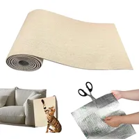 100cmx30cm Selbstklebend Kratzteppich Katze Wand, Kratzmatte Katze, Kratzbretter Katze Wand, Kratzbrett Katzen, DIY Trimmbarer Teppich Matte Pad Katzenkratzbretter Katzenkratzmatte, Beige