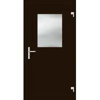 Aluminium Nebeneingangstür "HEDWIG" 69 mm Dunkelbraun RAL 8077 außen öffnend DIN rechts