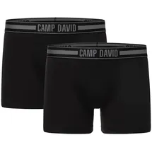 Camp David 2er Pack Camp David Comfort Baumwolle Boxershorts Herren 9999 - black L