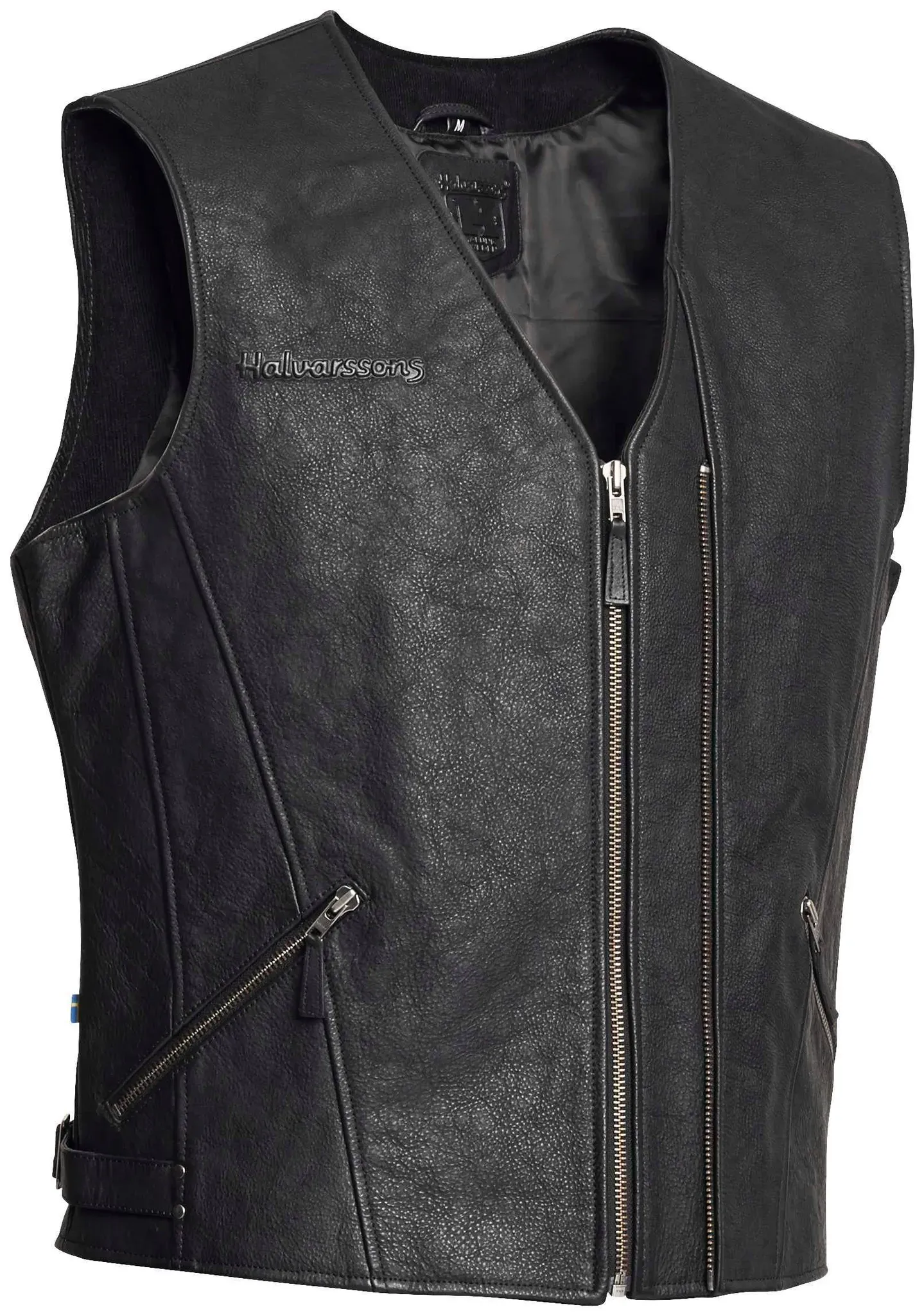 Halvarssons Lederweste Cut Schwarz - 2XL