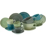 CreaTable Bistrotassen-Set Nature Collection 16tlg. Steinzeug Bunt